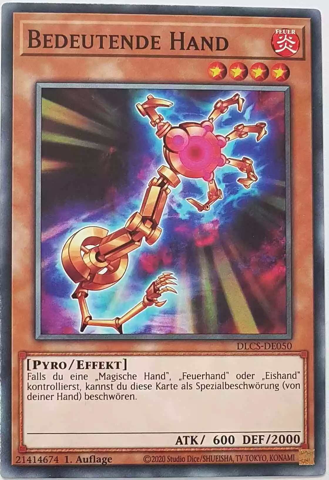 Bedeutende Hand DLCS-DE050 ist in Common Yu-Gi-Oh Karte aus Dragons of Legend The Complete Series 1.Auflage
