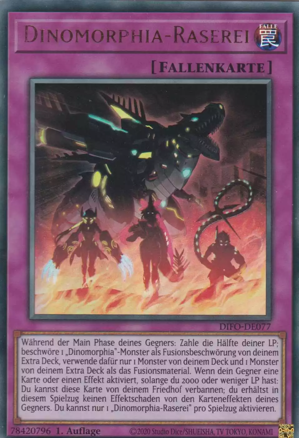difo-de077-dinomorphia-raserei-ultra-rare-dimension-force Dinomorphia-Raserei DIFO-DE077 ist in Ultra Rare Yu-Gi-Oh Karte aus Dimension Force 1.Auflage