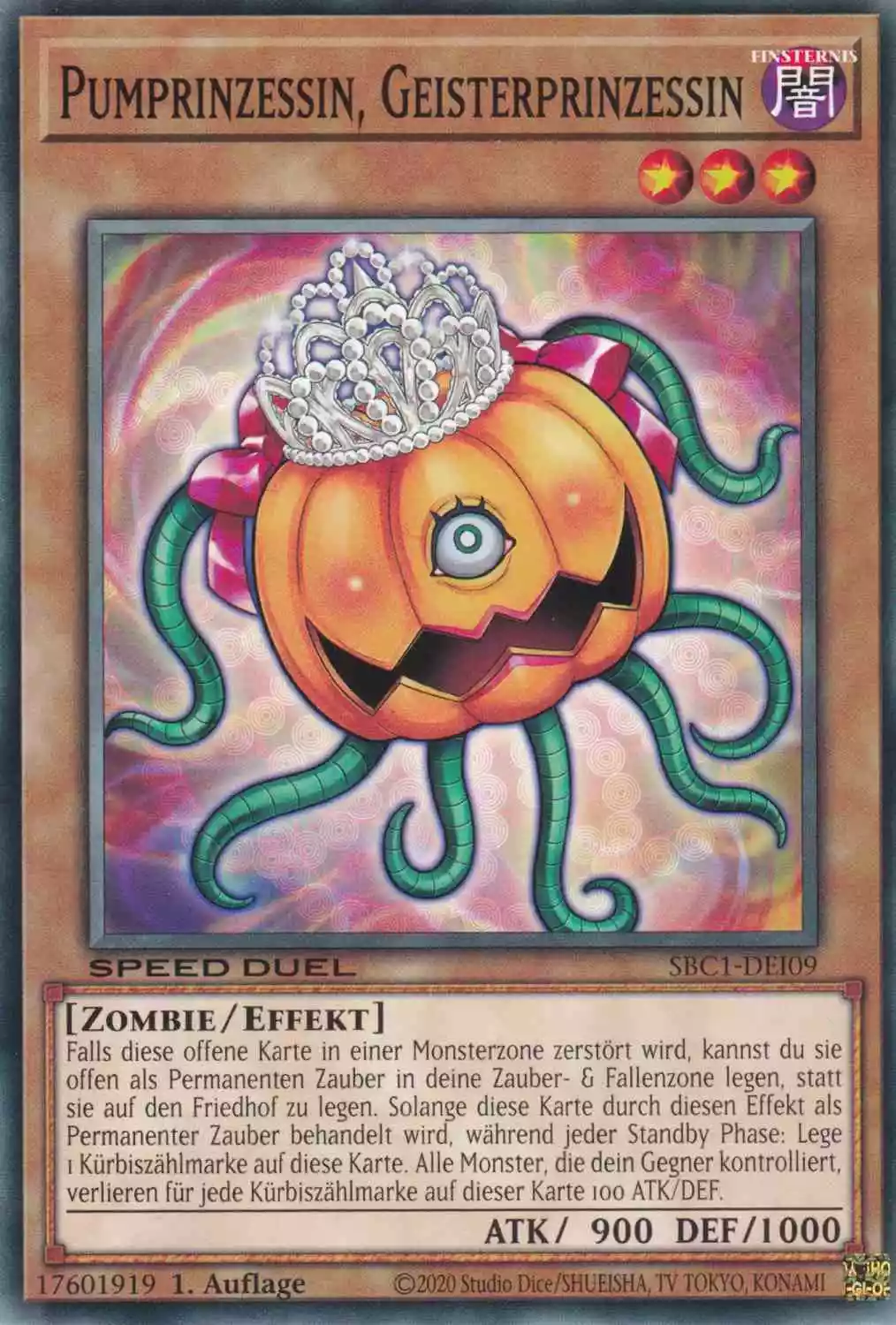 Pumprinzessin, Geisterprinzessin SBC1-DEI09 ist in Common Yu-Gi-Oh Karte aus Streets of Battle City 1.Auflage