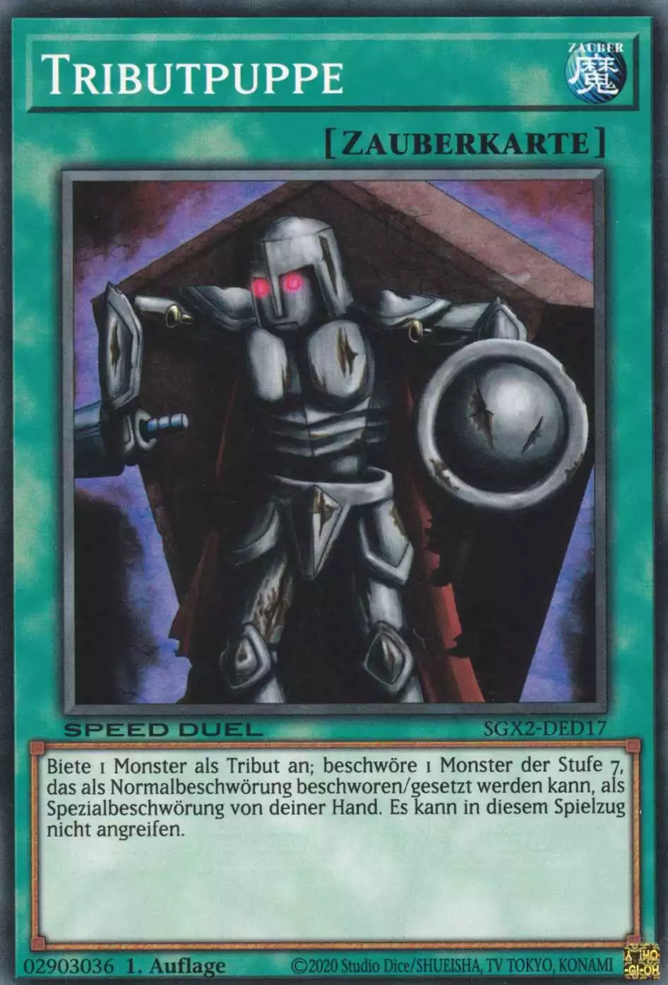 Tributpuppe SGX2-DED17 ist in Common Yu-Gi-Oh Karte aus Speed Duel GX: Midterm Paradox 1.Auflage