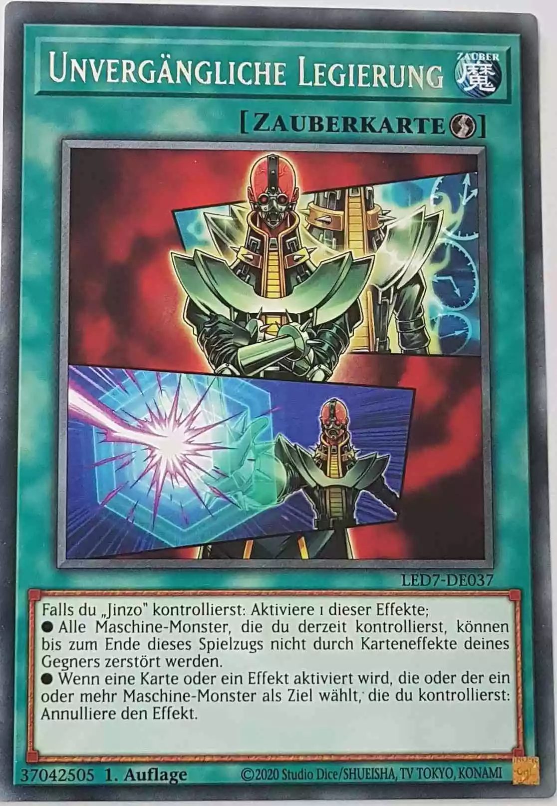 Unvergängliche Legierung LED7-DE037 ist in Rare Yu-Gi-Oh Karte aus Legendary Duelists Rage of Ra 1.Auflage