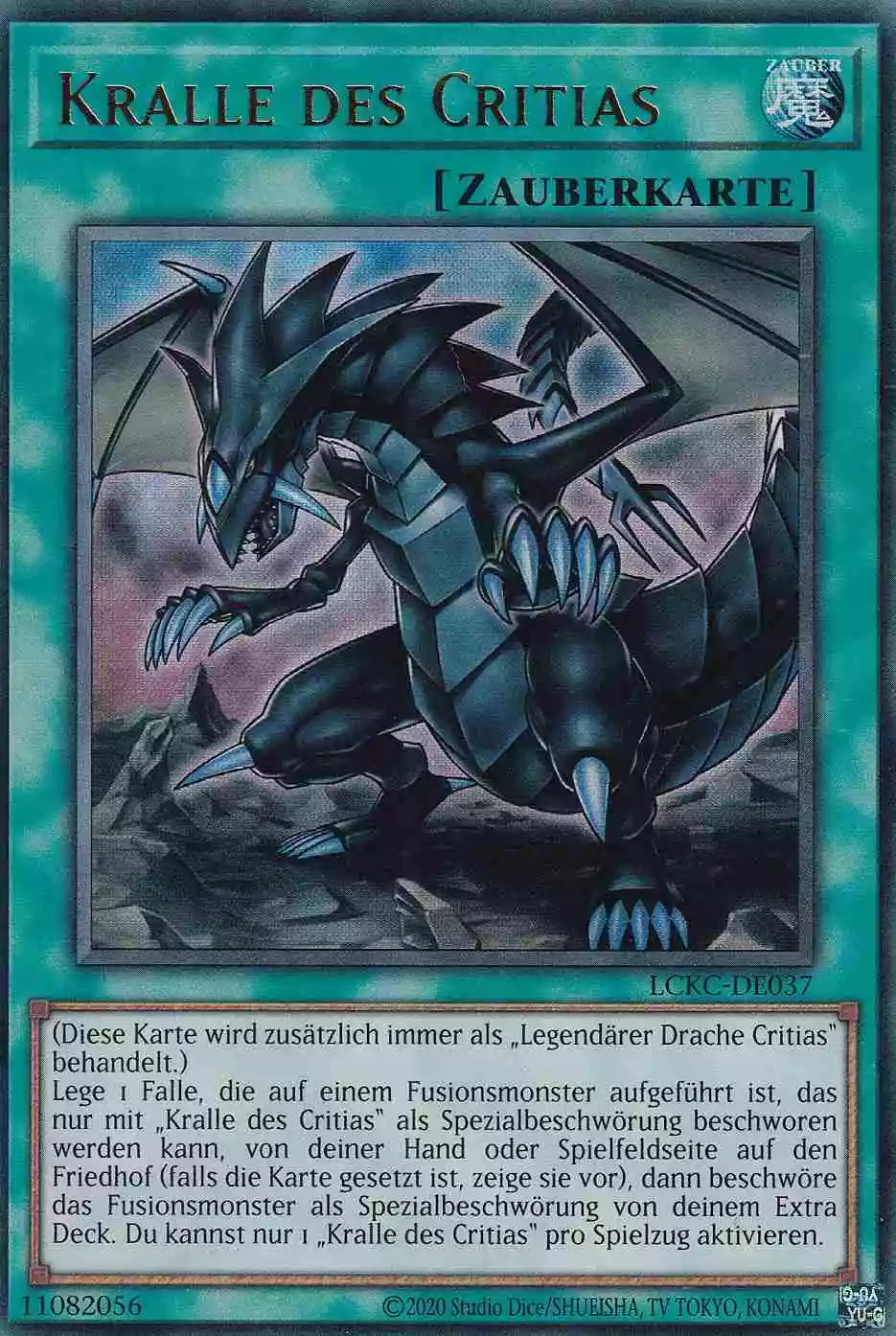 Kralle des Critias Ultra Rare LCKC-DE037 Yugioh Karte Kralle des Critias LCKC-DE037 ist in Ultra Rare Yu-Gi-Oh Karte aus Legendary Collection Kaiba unlimitiert