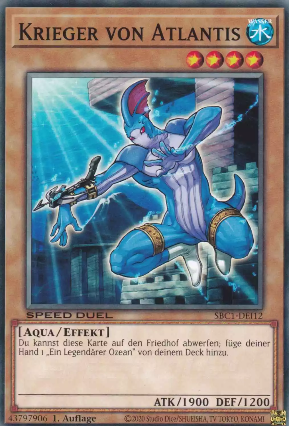 Krieger von Atlantis SBC1-DEI12 ist in Common Yu-Gi-Oh Karte aus Streets of Battle City 1.Auflage