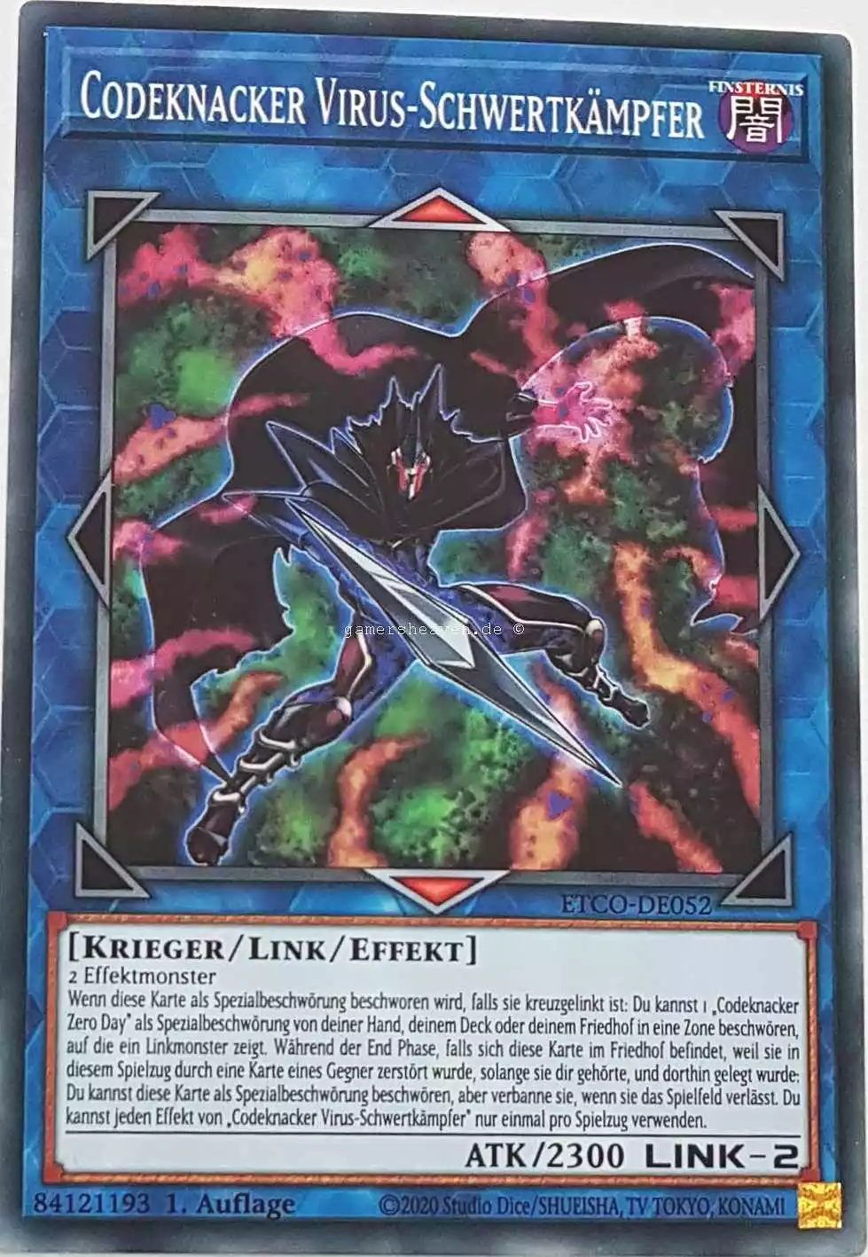 Codeknacker Virus-Schwertkämpfer ETCO-DE052 ist in Common Yu-Gi-Oh Karte aus Eternity Code 1.Auflage