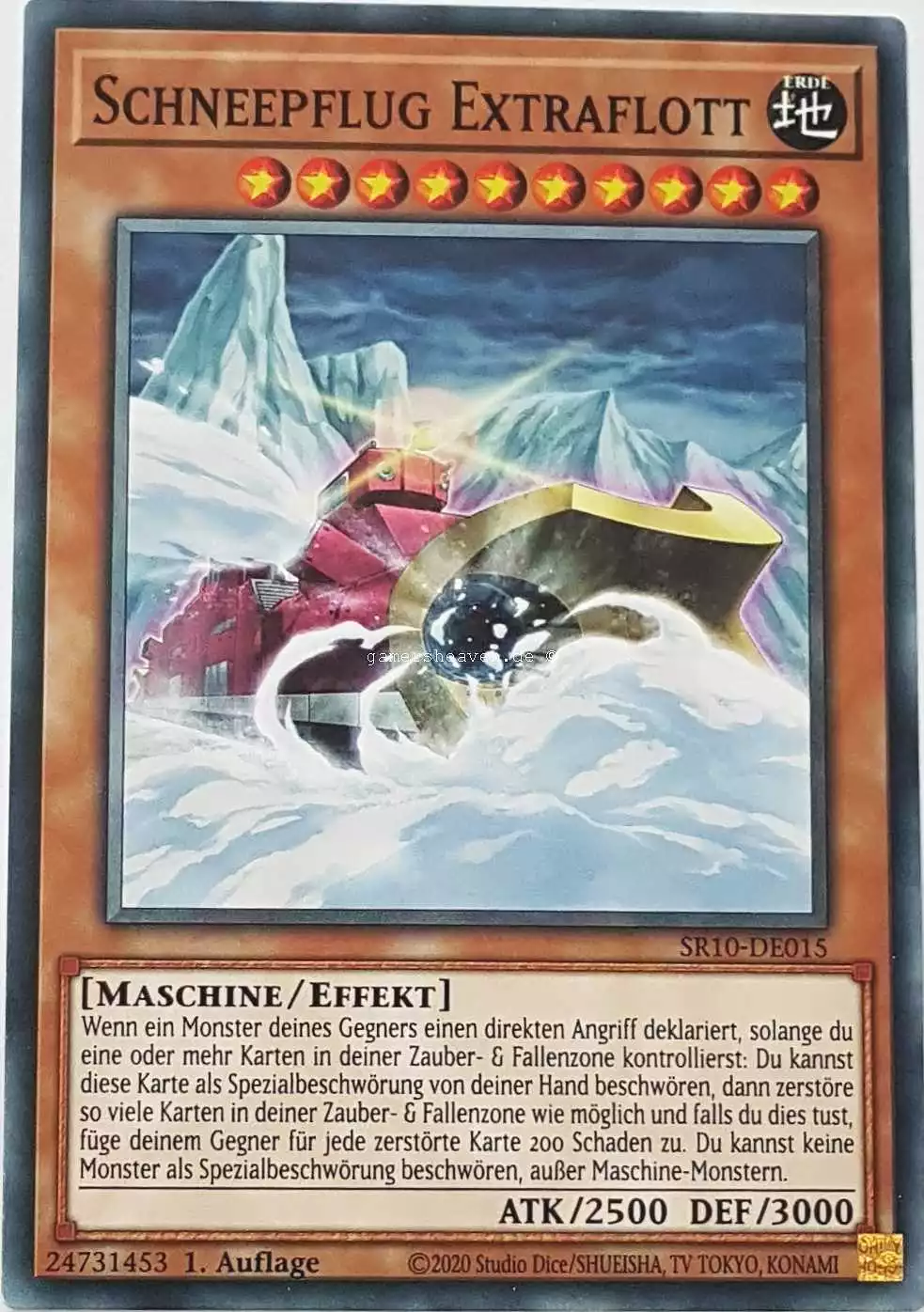 Schneepflug Extraflott SR10-DE015 ist in Common Yu-Gi-Oh Karte aus Structure Deck: Mechanized Madness 1.Auflage