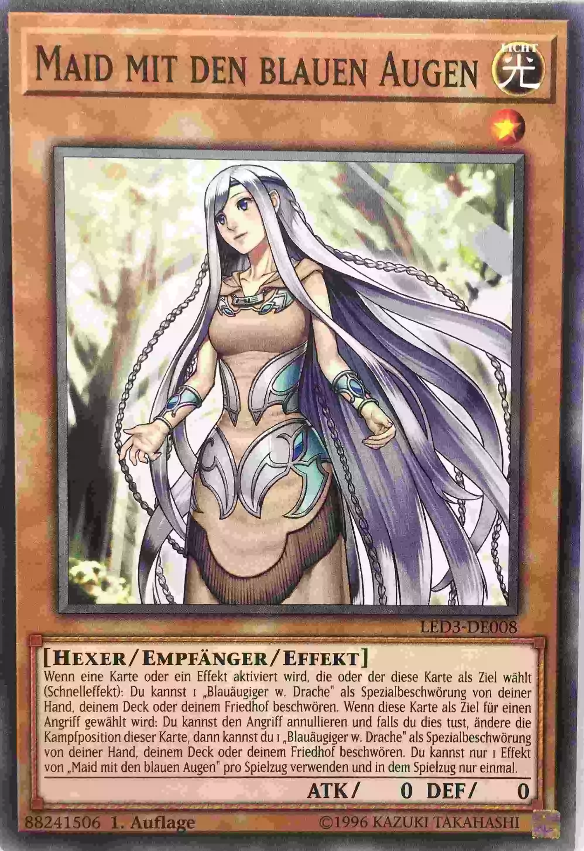 Maid mit den blauen Augen LED3-DE008 ist in Common Yu-Gi-Oh Karte aus Legendary Duelists White Dragon Abyss 1. Auflage