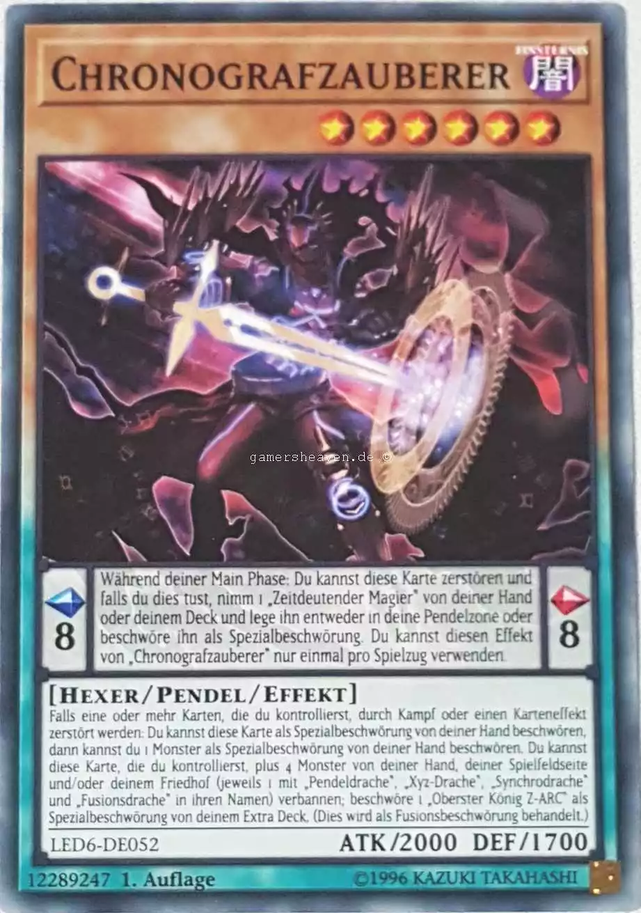 Chronografzauberer LED6-DE052 ist in Common aus Legendary Duelists: Magical Hero 1.Auflage