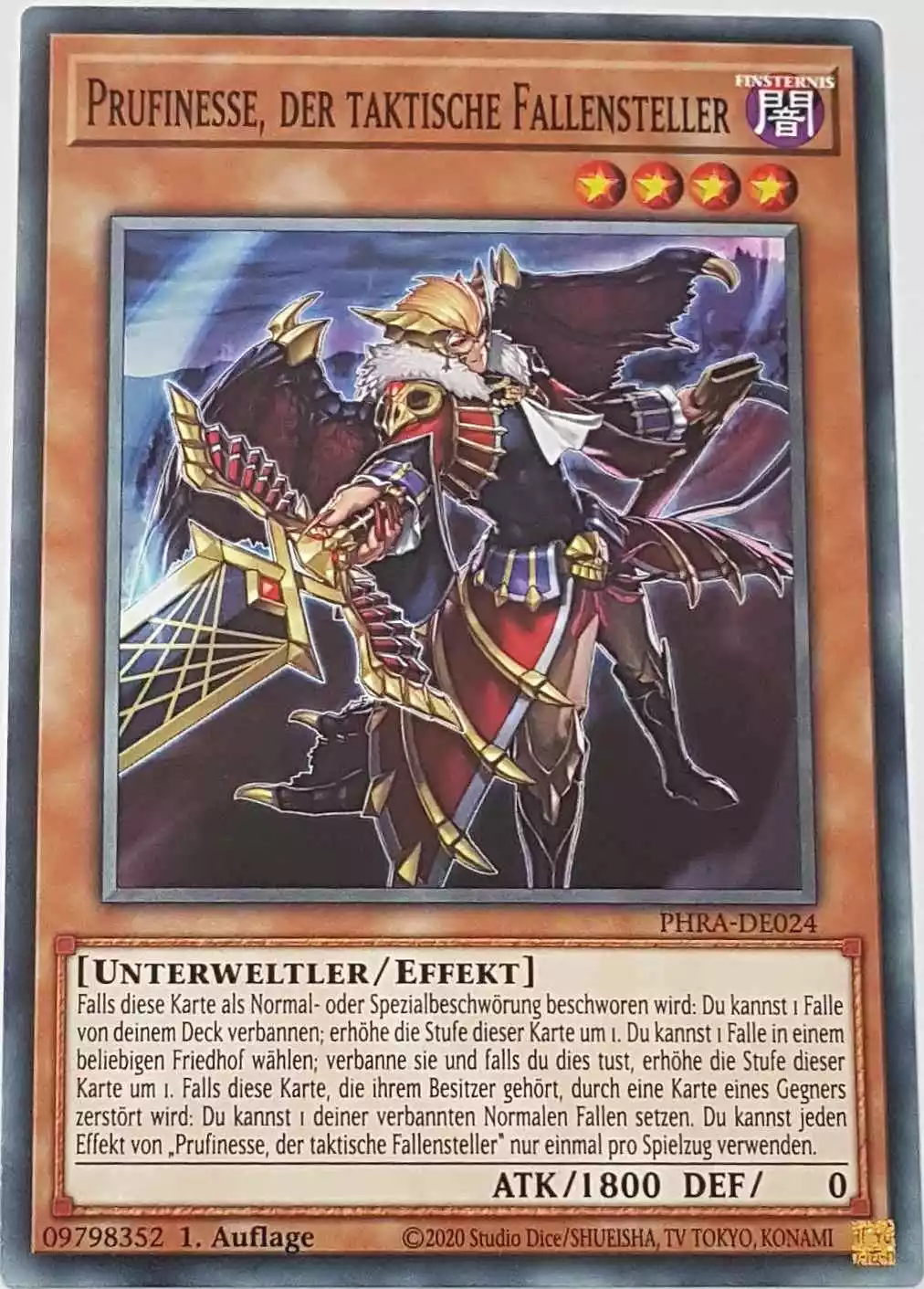 Prufinesse, der taktische Fallensteller PHRA-DE024 ist in Common Yu-Gi-Oh Karte aus Phantom Rage 1. Auflage