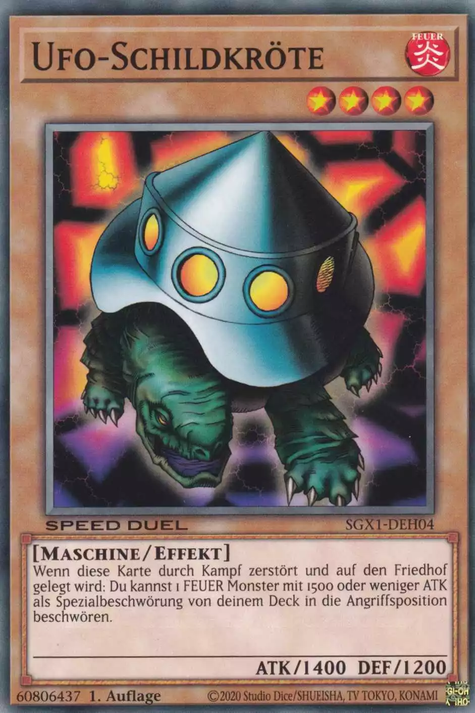 Ufo-Schildkröte SGX1-DEH04 ist in Common Yu-Gi-Oh Karte aus Speed Duel GX Duel Academy Box 1.Auflage