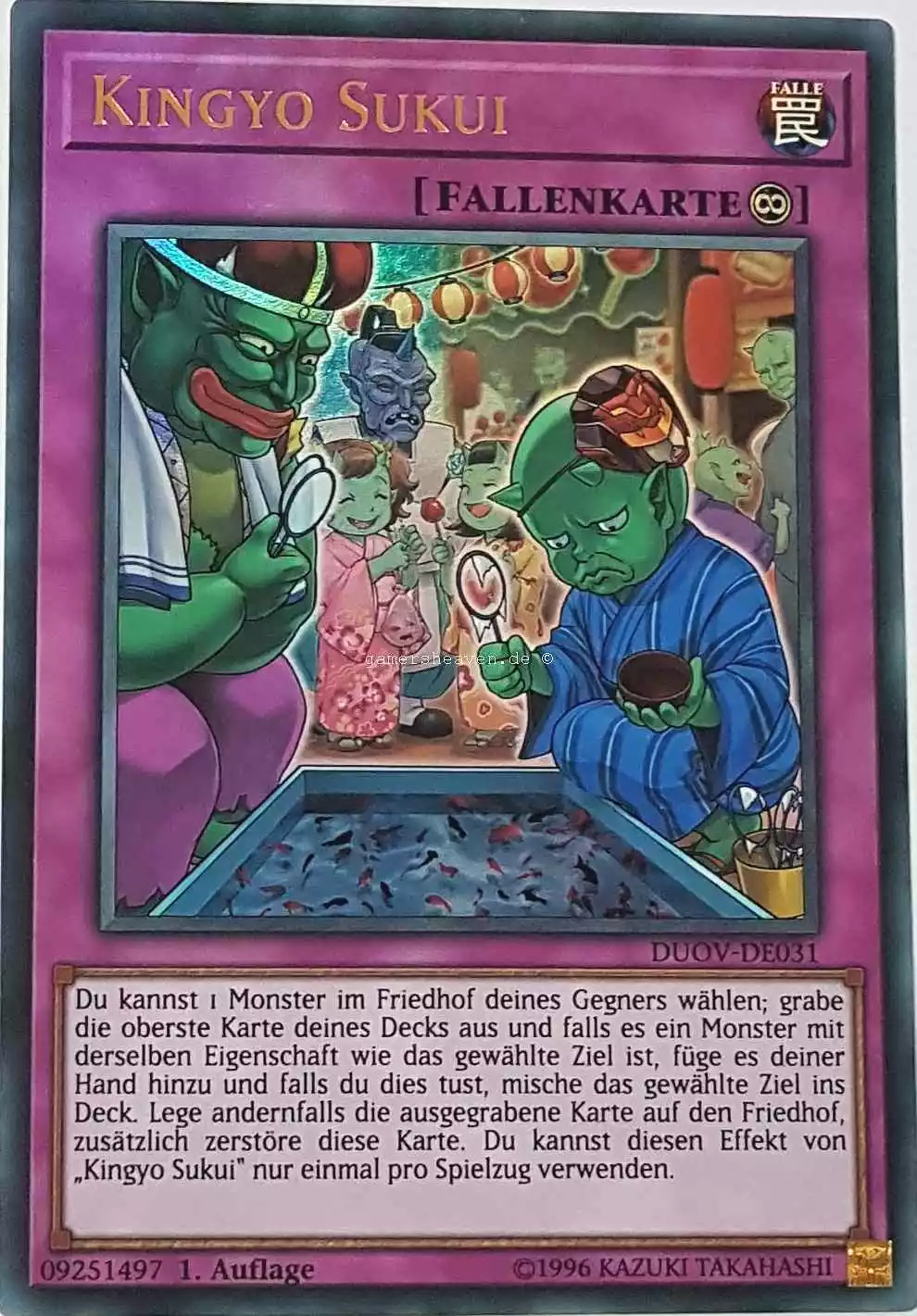 Kingyo Sukui DUOV-DE031 ist in Ultra Rare Yu-Gi-Oh Karte aus Duel Overload 1.Auflage