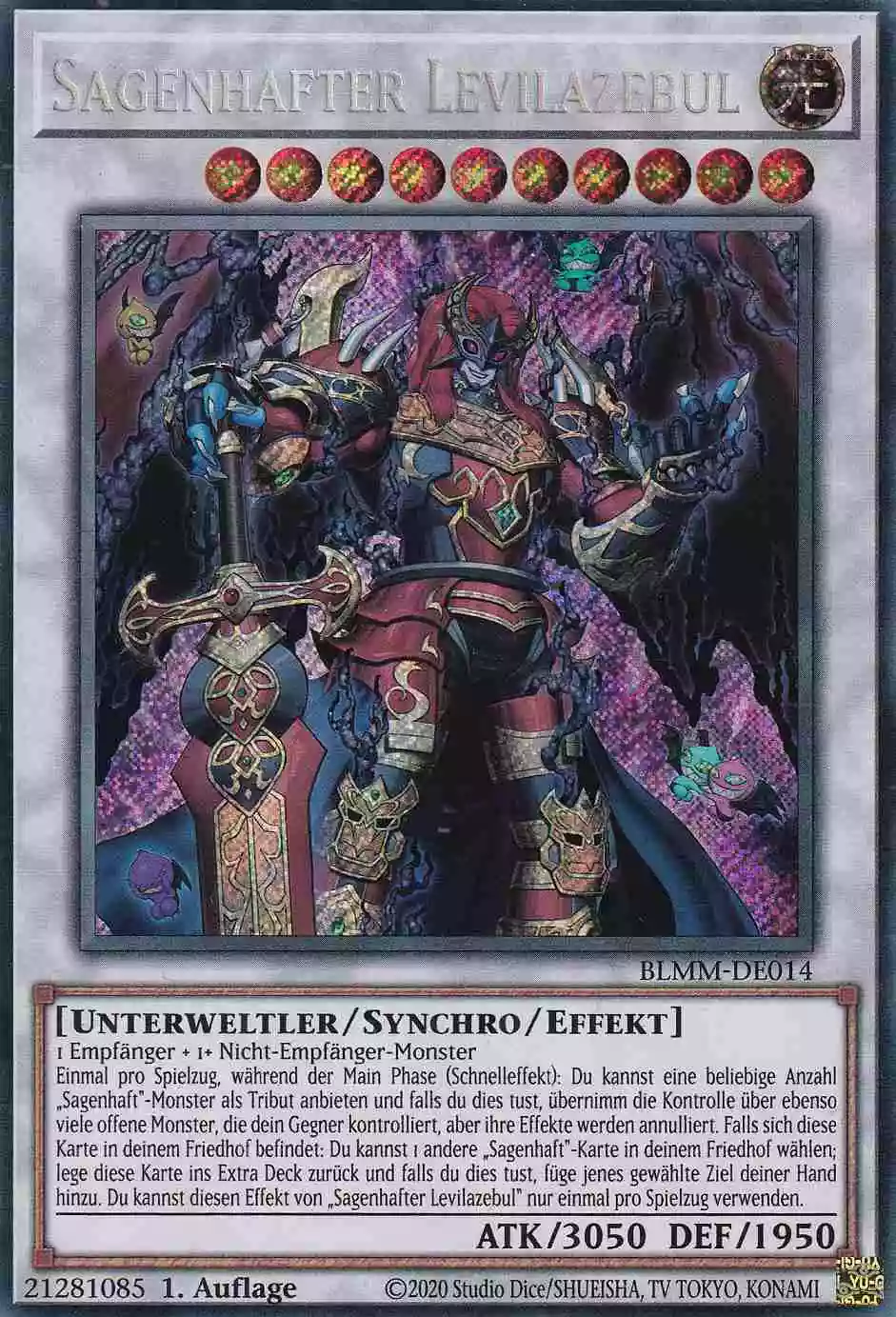 Sagenhafter Levilazebul BLMM-DE014 ist in Secret Rare Yu-Gi-Oh Karte aus Battles of Legend Monster Mayhem 1.Auflage
