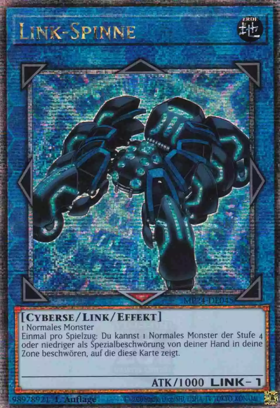 Link-Spinne MP24-DE045 ist in Quarter Century Secret Rare Yu-Gi-Oh Karte aus 25th Anniversary Tin Dueling Mirrors 1.Auflage