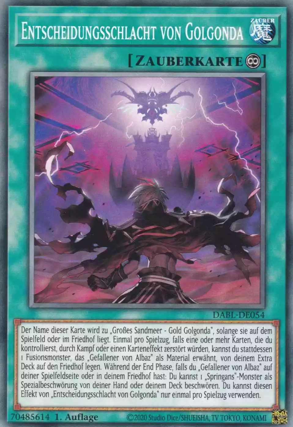 Entscheidungsschlacht von Golgonda DABL-DE054 ist in Common Yu-Gi-Oh Karte aus Darkwing Blast 1.Auflage