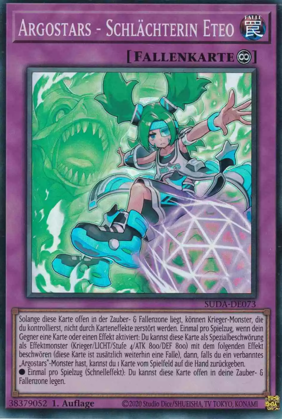 Argostars - Schlächterin Eteo SUDA-DE073 ist in Super Rare Yu-Gi-Oh Karte aus Supreme Darkness 1.Auflage