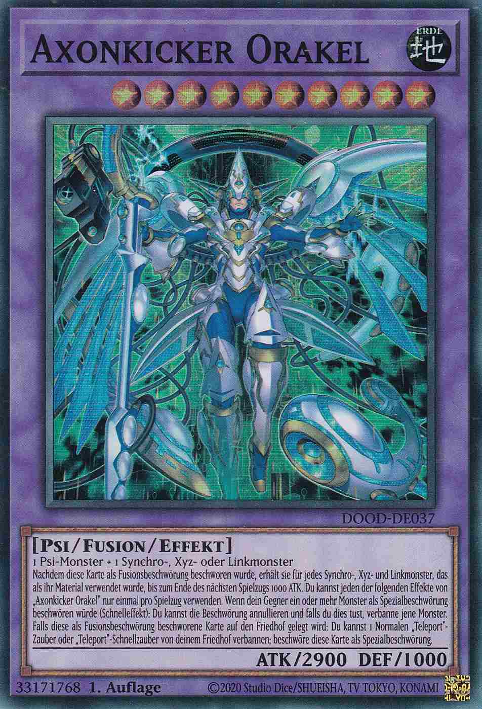 Axonkicker Orakel DOOD-DE037 ist in Super Rare Yu-Gi-Oh Karte aus Doom of Dimensions 1.Auflage