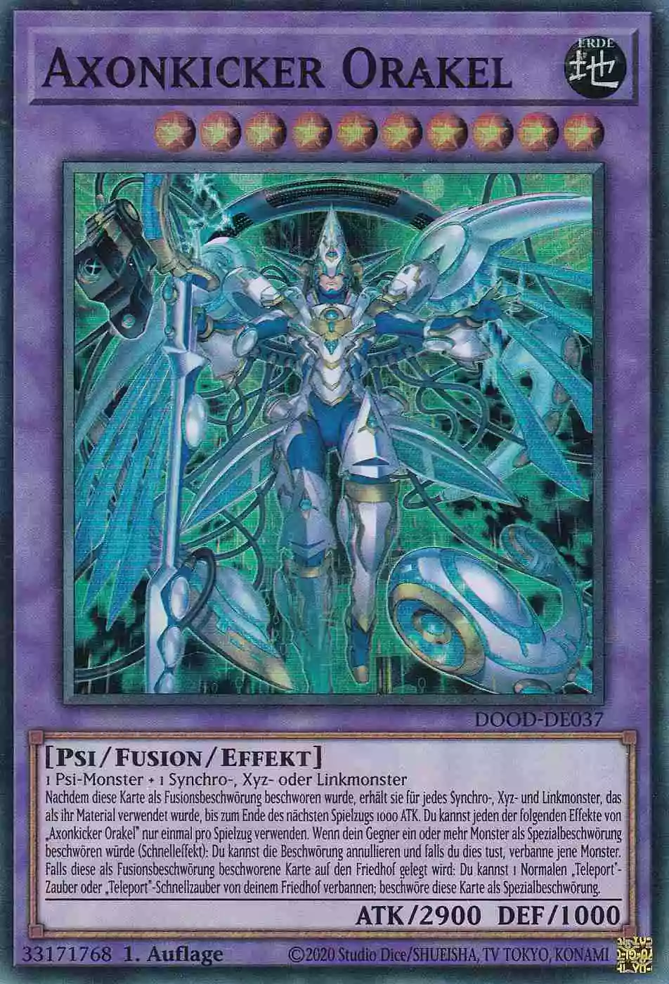 Axonkicker Orakel DOOD-DE037 ist in Super Rare Yu-Gi-Oh Karte aus Doom of Dimensions 1.Auflage