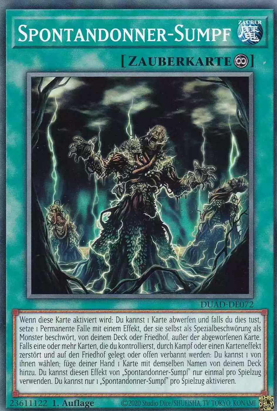 Spontandonner-Sumpf DUAD-DE072 ist in Common Yu-Gi-Oh Karte aus Duelist’s Advance 1.Auflage