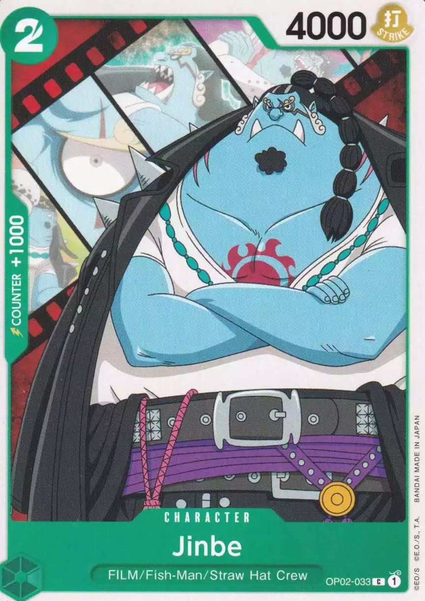 Jinbe OP02-033 ist in Common. Die One Piece Karte ist aus Paramount War OP-02 in Normal Art.