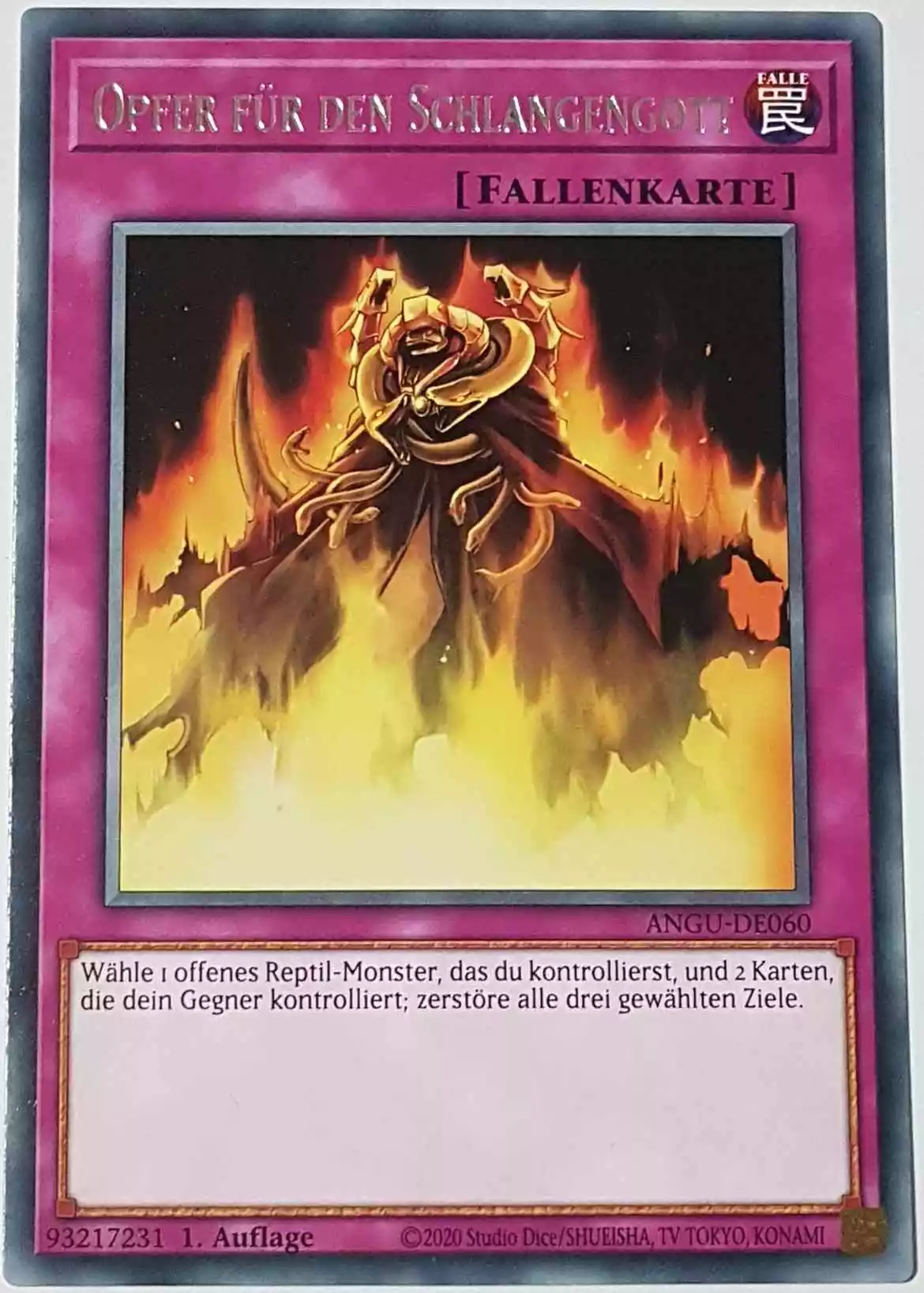 Opfer für den Schlangengott ANGU-DE060 ist in Rare Yu-Gi-Oh Karte aus Ancient Guardians 1.Auflage