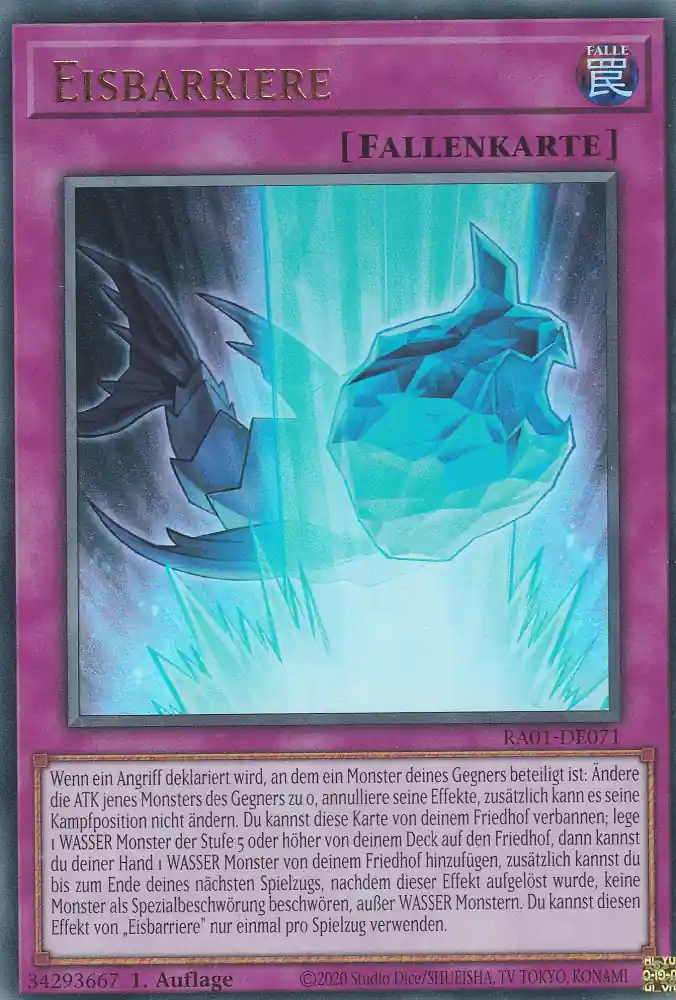 Eisbarriere RA01-DE071 ist in Ultra Rare Yu-Gi-Oh Karte aus 25th Anniversary Rarity Collection 1.Auflage