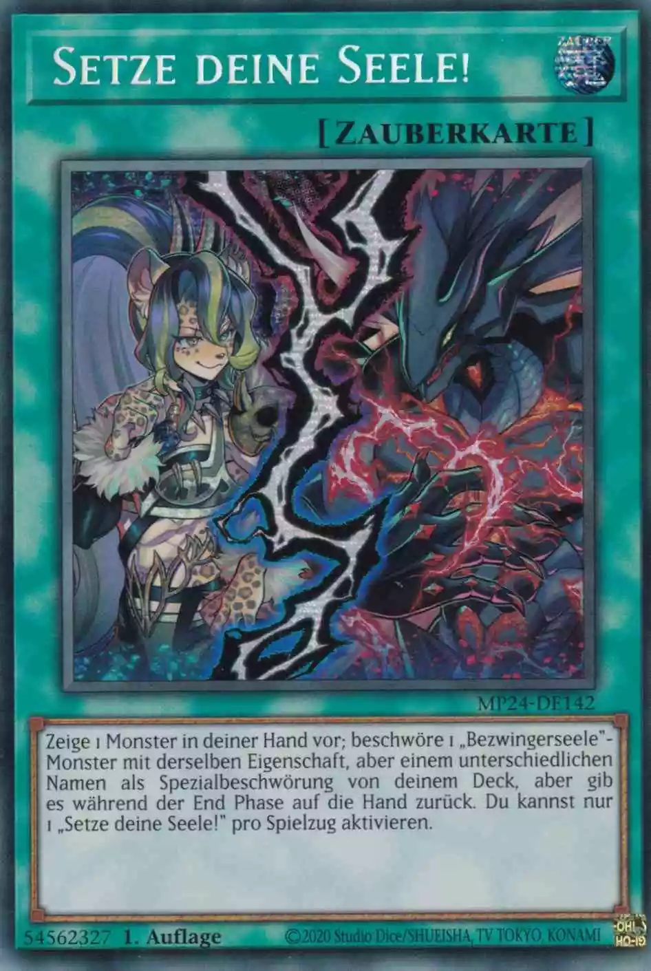 Setze deine Seele! MP24-DE142 ist in Prismatic Secret Rare Yu-Gi-Oh Karte aus 25th Anniversary Tin Dueling Mirrors 1.Auflage