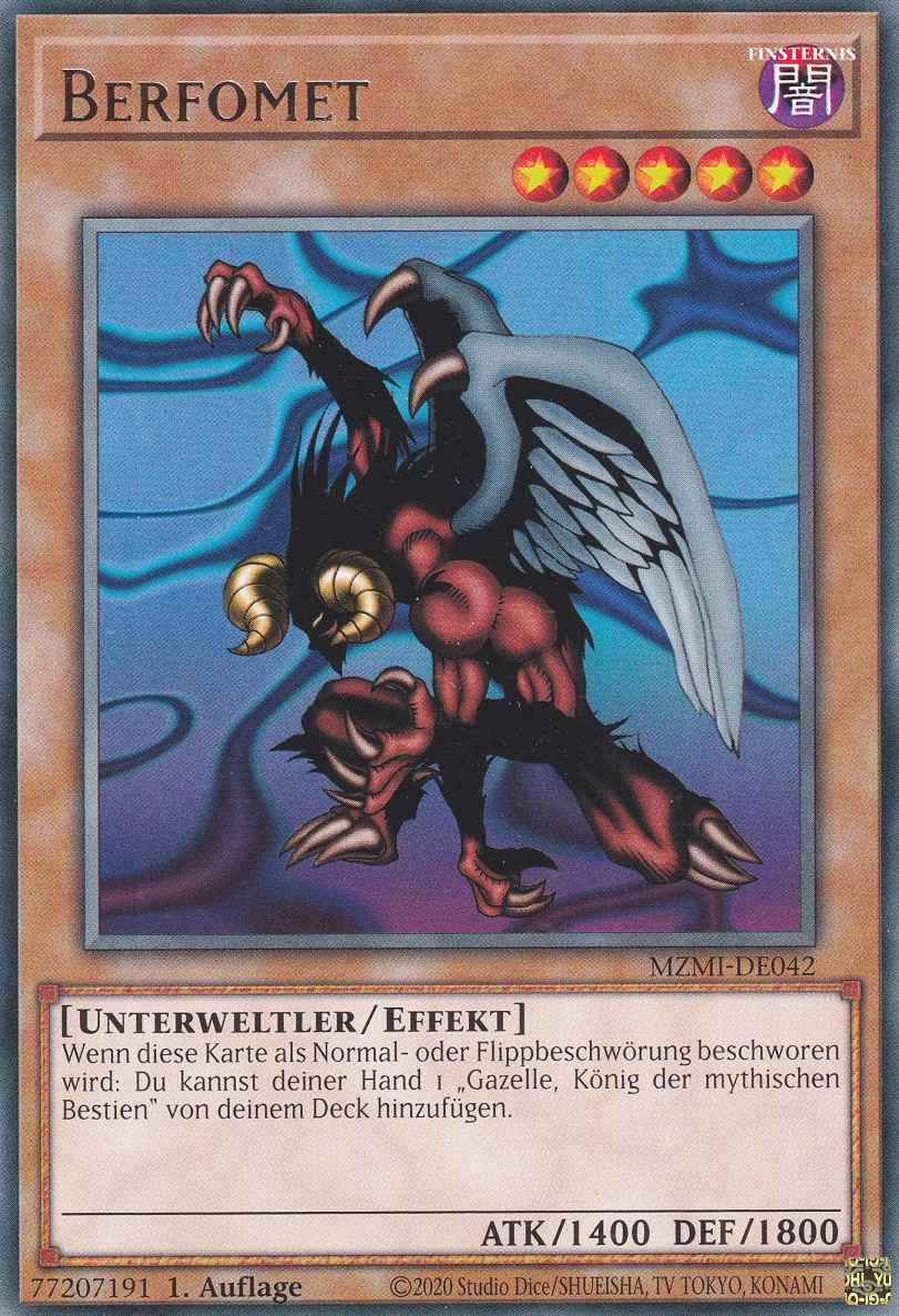 Berfomet MZMI-DE042 ist in Rare Yu-Gi-Oh Karte aus Maze of Millennia 1.Auflage