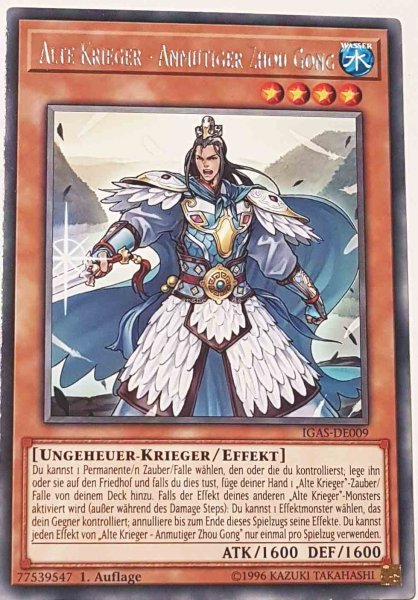Alte Krieger - Anmutiger Zhou Gong IGAS-DE009 ist in Rare Yu-Gi-Oh Karte aus Ignition Assault 1.Auflage