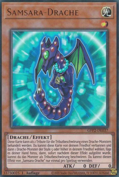 Samsara-Drache GFP2-DE037 ist in Ultra Rare Yu-Gi-Oh Karte aus Ghosts from the Past The 2nd Haunting 1.Auflage