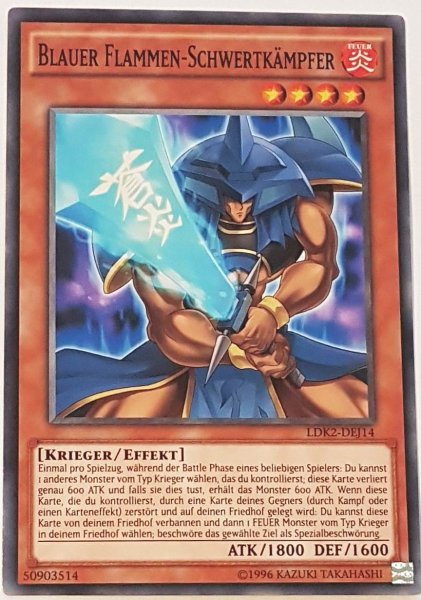 Blauer Flammen-Schwertkämpfer LDK2-DEJ14 ist in Common Yu-Gi-Oh Karte aus Legendary Decks 2 