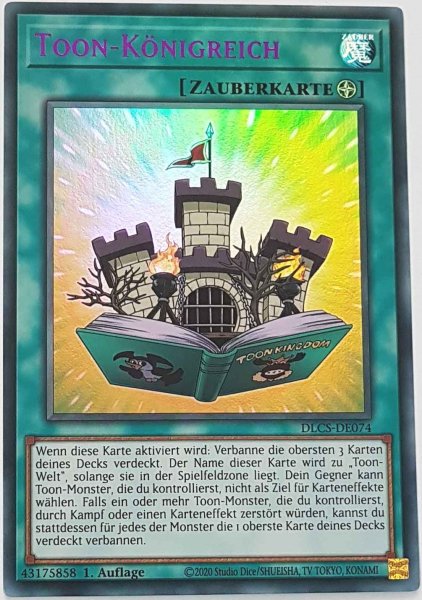 Toon-Königreich (lila) DLCS-DE074-L ist in Colorful Ultra Rare Yu-Gi-Oh Karte aus Dragons of Legend The Complete Series 1.Auflage
