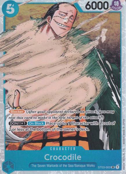 Crocodile ST03-003 ist in Super Rare. Die One Piece Karte ist aus The Seven Warlords of the Sea ST03 in Normal Art.