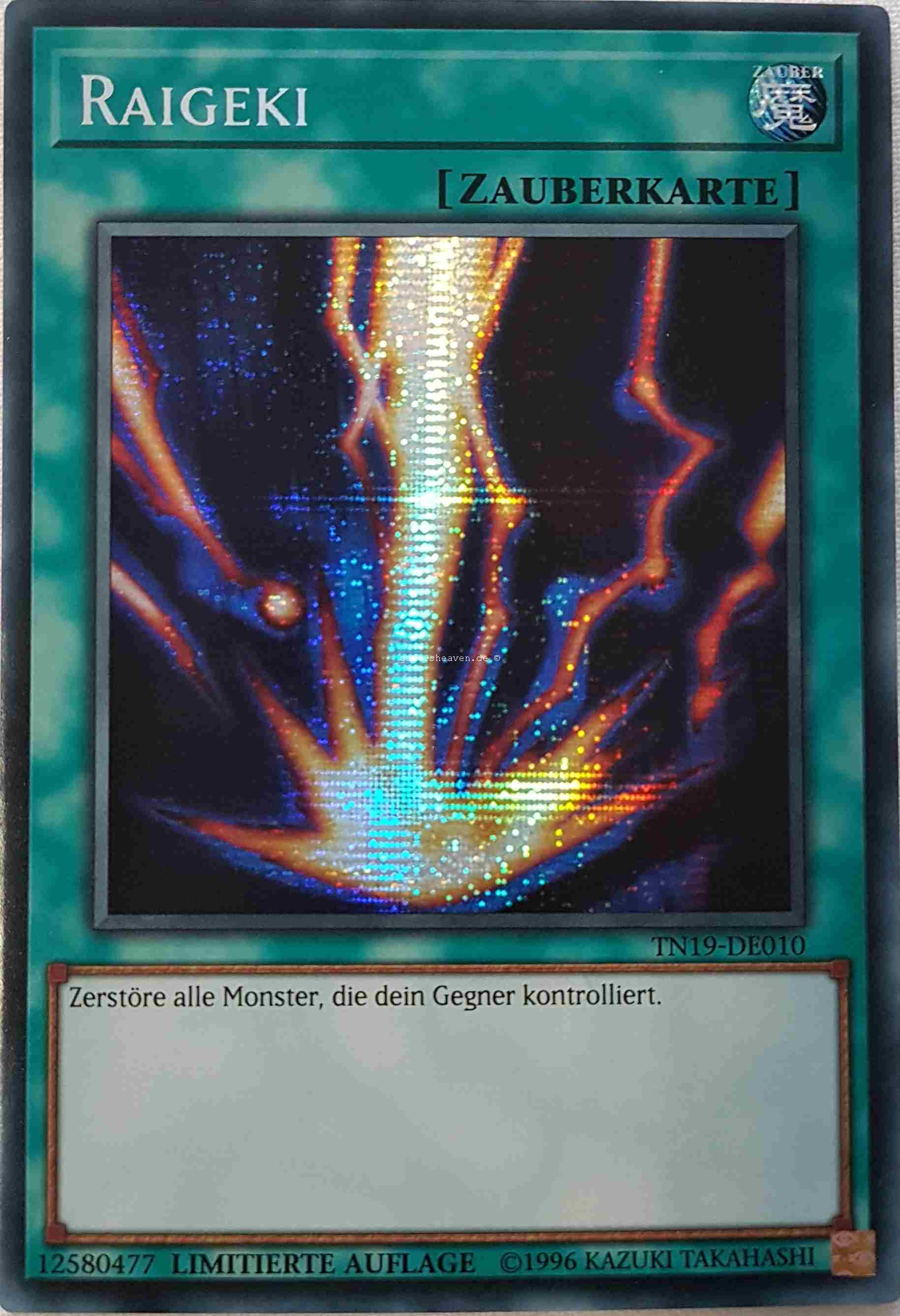 Raigeki TN19-DE010 Prismatic Secret Rare Deutsch Yu-Gi-Oh Karte