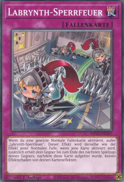 Labrynth-Sperrfeuer MP23-DE237 ist in Common Yu-Gi-Oh Karte aus 25th Anniversary Tin Dueling Heroes 1.Auflage