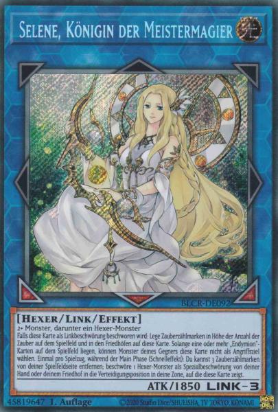 Selene, Königin der Meistermagier BLCR-DE092 ist in Secret Rare Yu-Gi-Oh Karte aus Battles of Legend Crystal Revenge 1.Auflage