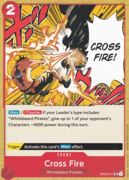 Cross Fire OP03-017 ist in Uncommon. Die One Piece Karte ist aus Pillars of Strength OP-03 in Normal Art.