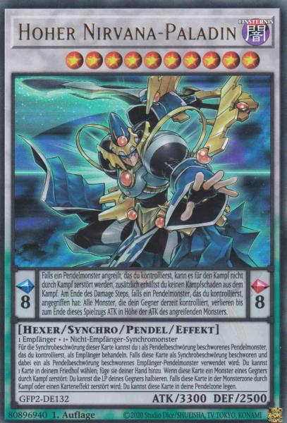 Hoher Nirvana-Paladin GFP2-DE132 ist in Ultra Rare Yu-Gi-Oh Karte aus Ghosts from the Past The 2nd Haunting 1.Auflage