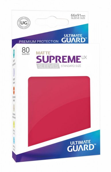 Ultimate Guard Supreme UX Kartenhüllen Standardgröße Matt Rot (80)