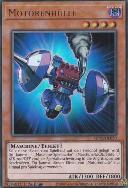 Motorenhülle GFP2-DE030 ist in Ultra Rare Yu-Gi-Oh Karte aus Ghosts from the Past The 2nd Haunting 1.Auflage