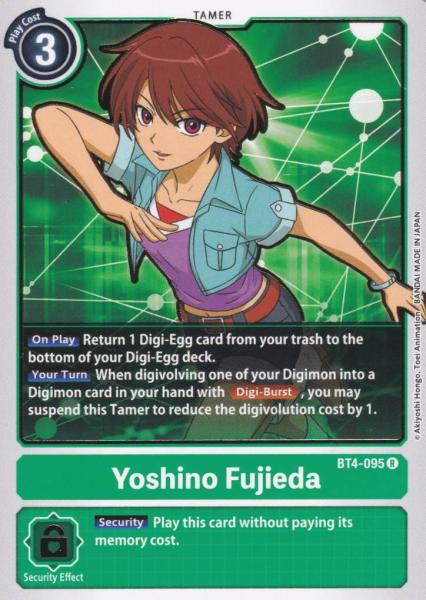 Yoshino Fujieda BT4-095 ist in Rare. Die Digimon Karte ist aus Great Legend BT04 