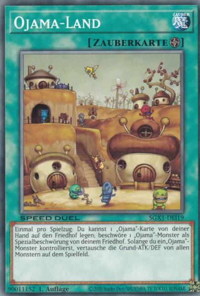 Ojama-Land SGX1-DEI19 ist in Common Yu-Gi-Oh Karte aus Speed Duel GX Duel Academy Box 1.Auflage