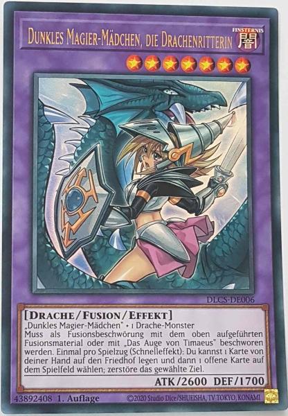 Dunkles Magier-Mädchen, die Drachenritterin (alternativ art) DLCS-DE006-V2 ist in Ultra Rare Yu-Gi-Oh Karte aus Dragons of Legend The Complete Series 1.Auflage