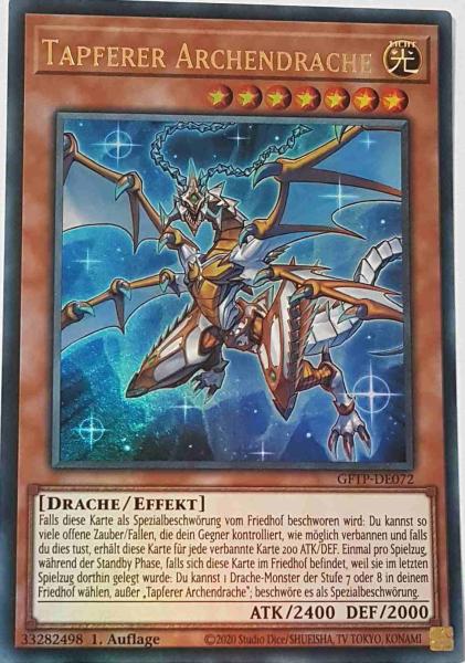 Tapferer Archendrache GFTP-DE072 ist in Ultra Rare Yu-Gi-Oh Karte aus Ghost From The Past 1.Auflage