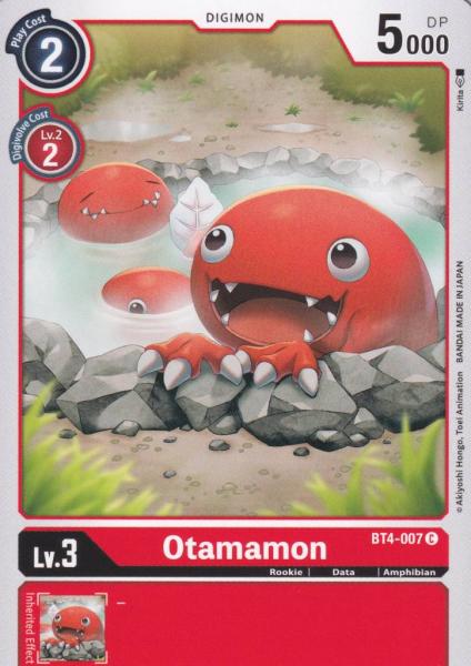 Otamamon BT4-007 ist in Common. Die Digimon Karte ist aus Great Legend BT04 