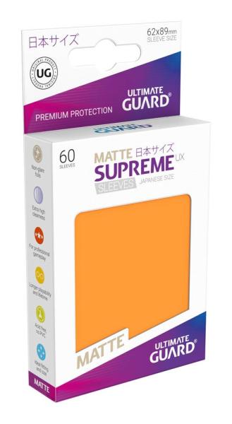 Ultimate Guard Supreme UX Kartenhüllen Japanische Größe Matt Orange (60)