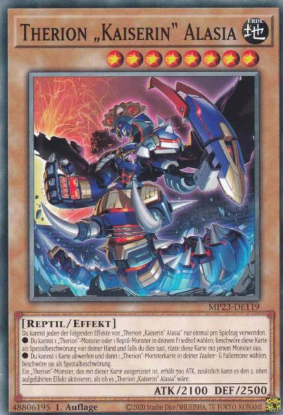 Therion „Kaiserin“ Alasia MP23-DE119 ist in Common Yu-Gi-Oh Karte aus 25th Anniversary Tin Dueling Heroes 1.Auflage