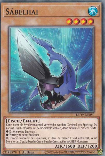 Säbelhai LED9-DE050 ist in Common Yu-Gi-Oh Karte aus Legendary Duelists Duels from the Deep 1.Auflage