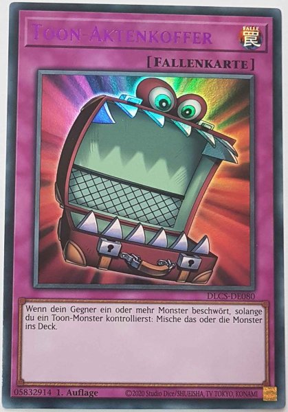 Toon-Aktenkoffer (lila) DLCS-DE080-L ist in Colorful Ultra Rare Yu-Gi-Oh Karte aus Dragons of Legend The Complete Series 1.Auflage