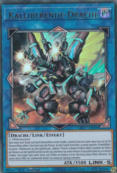 Kalliberende-Drache GFP2-DE006 ist in Ultra Rare Yu-Gi-Oh Karte aus Ghosts from the Past The 2nd Haunting 1.Auflage