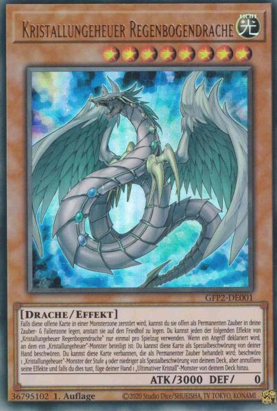 Kristallungeheuer Regenbogendrache GFP2-DE001 ist in Ultra Rare Yu-Gi-Oh Karte aus Ghosts from the Past The 2nd Haunting 1.Auflage