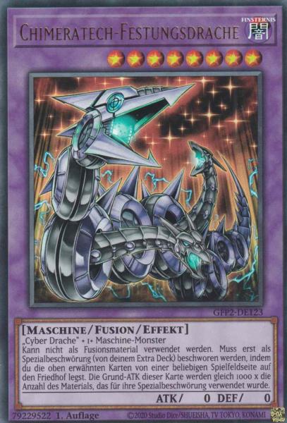 Chimeratech-Festungsdrache GFP2-DE123 ist in Ultra Rare Yu-Gi-Oh Karte aus Ghosts from the Past The 2nd Haunting 1.Auflage